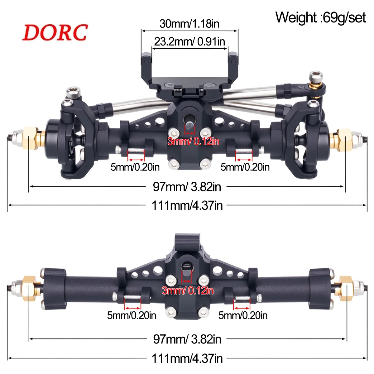 Rc Hobby Crawler - 1Set Plastic Axles w/ Servo Mount