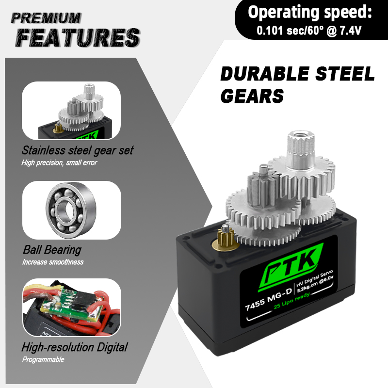 PTK 7455MG-D servo 12g Digital - Rc Hobby Products 评论和价格