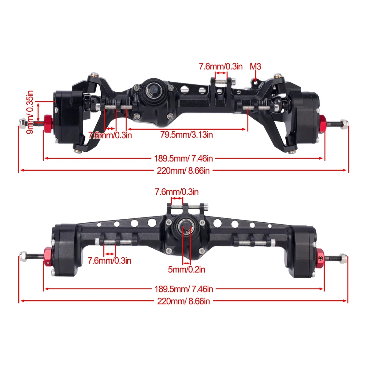 CNC Aluminum SCX10 III Front R - Rc Hobby Crawler 评论和价格