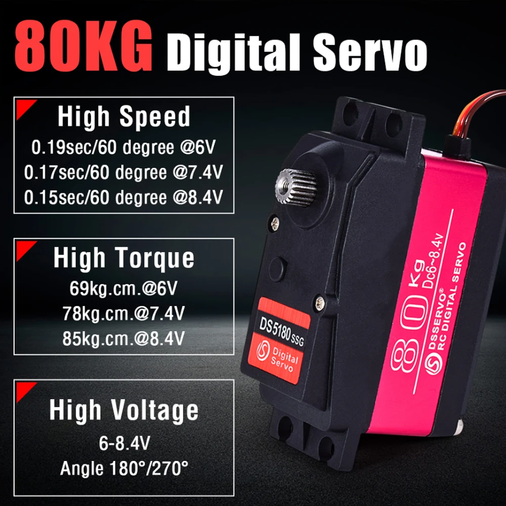 Dsservo Waterproof DS5180 80KG - Rc Hobby Products 评论和价格