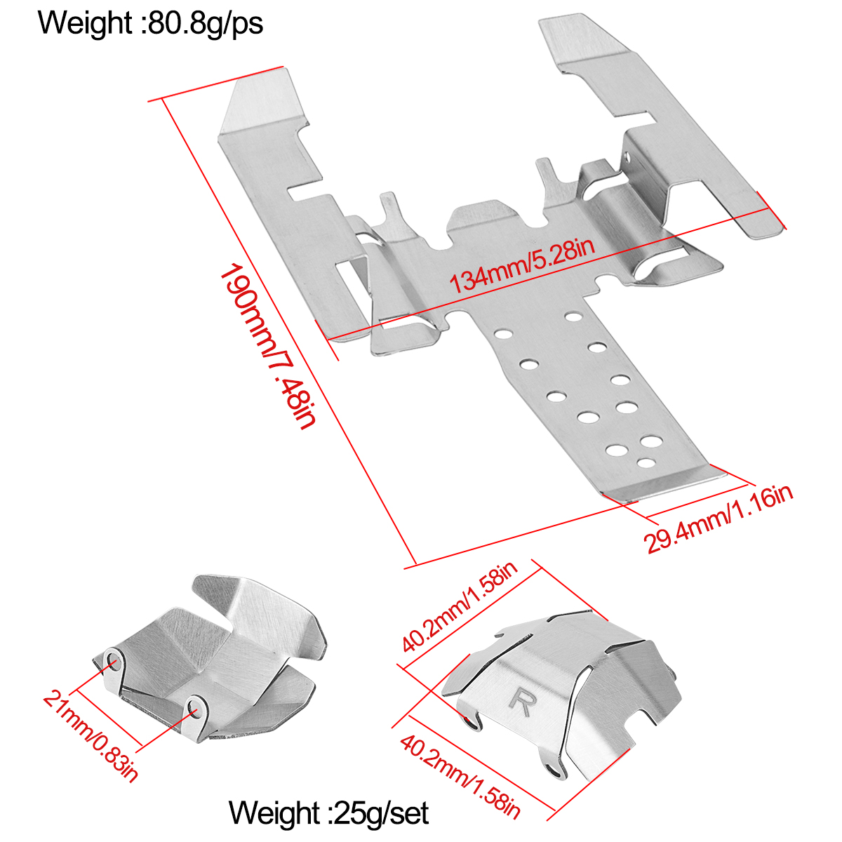 Stainless Steel Skid Plate Cha - Rc Hobby Crawler 评论和价格